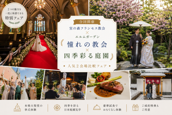 【8/16限定開催】憧れの教会×四季彩る庭園◆人気2会場比較フェア